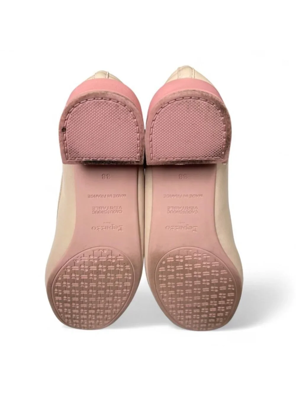Rare Cream and Pink Repetto Camille Leather Heels - Size 38 EU/Size 7 US